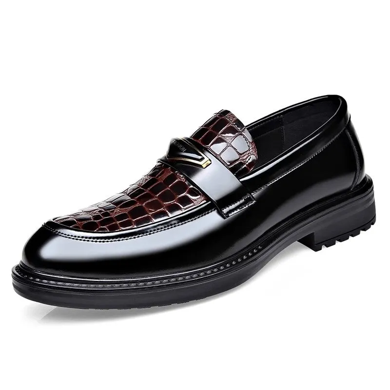 AlliLux Exotic Slip On Decor Designer Dress Shoes