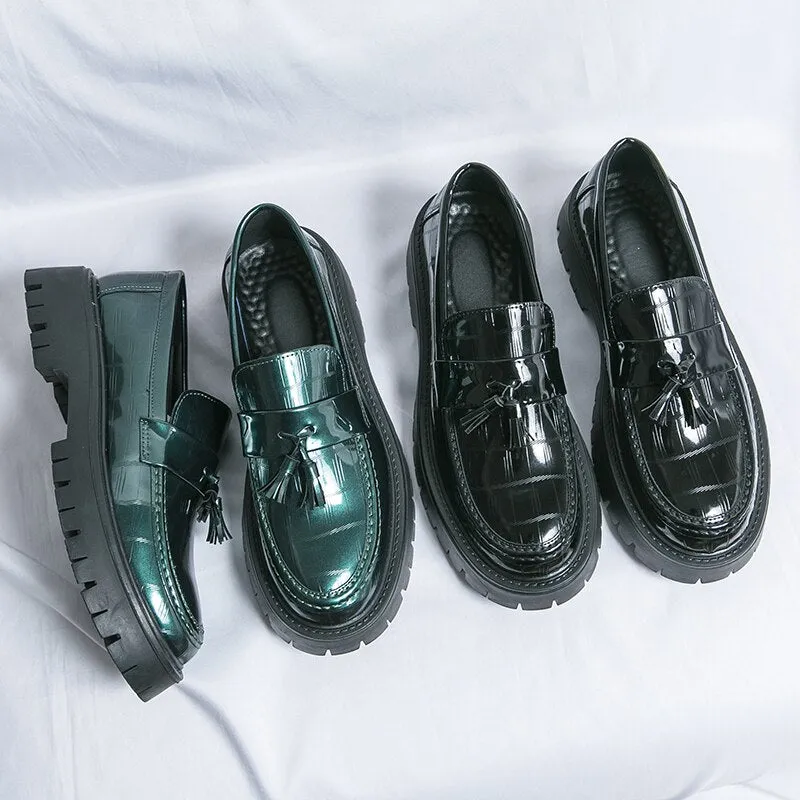 Amozae- Dundae Green Patent Chunky Sole Loafers