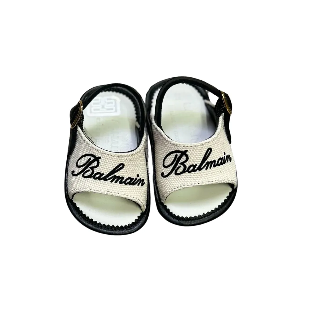 Beige Canvas Baby Sandals