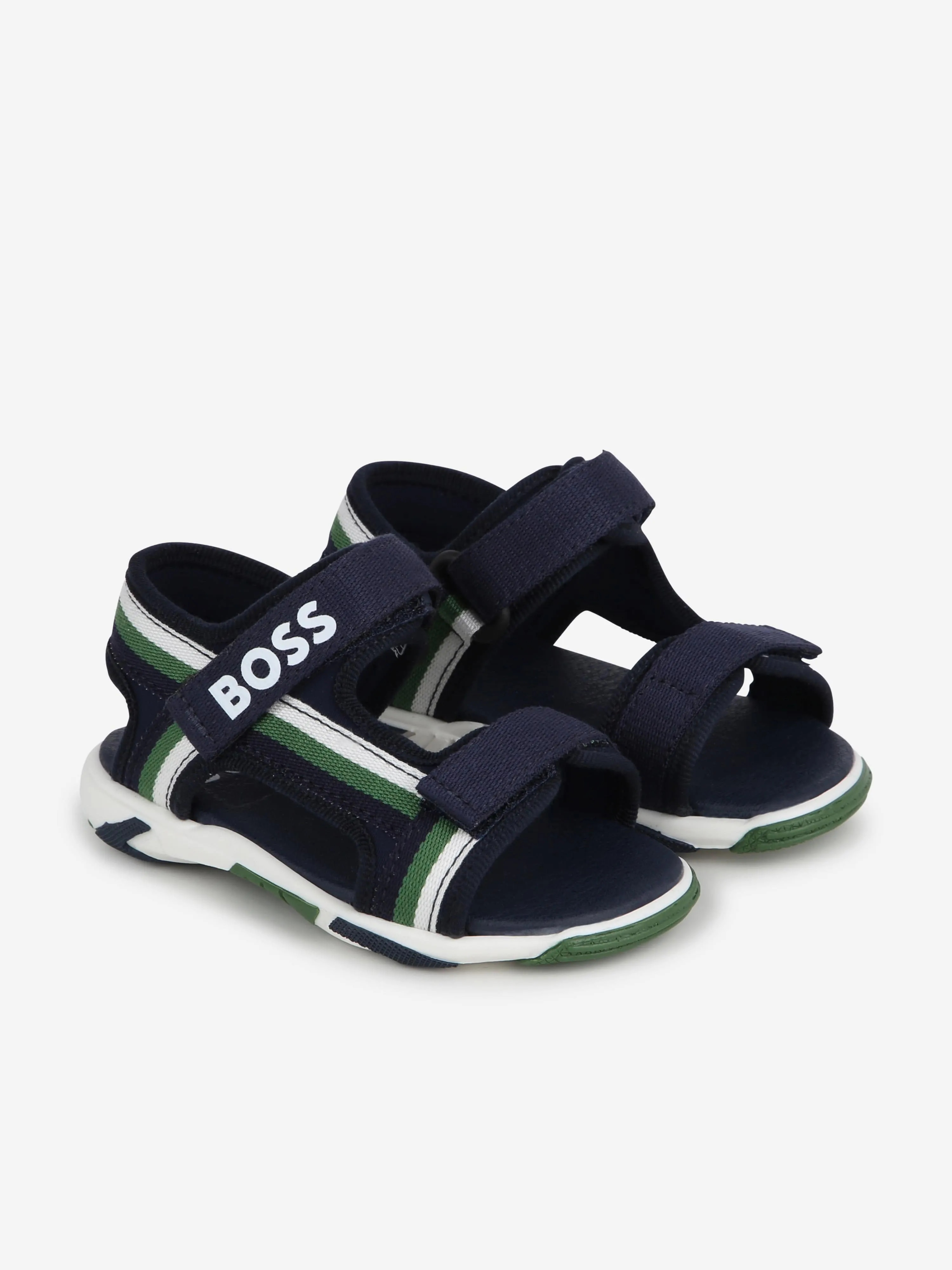 BOSS Baby Boys Strappy Logo Sandals in Navy