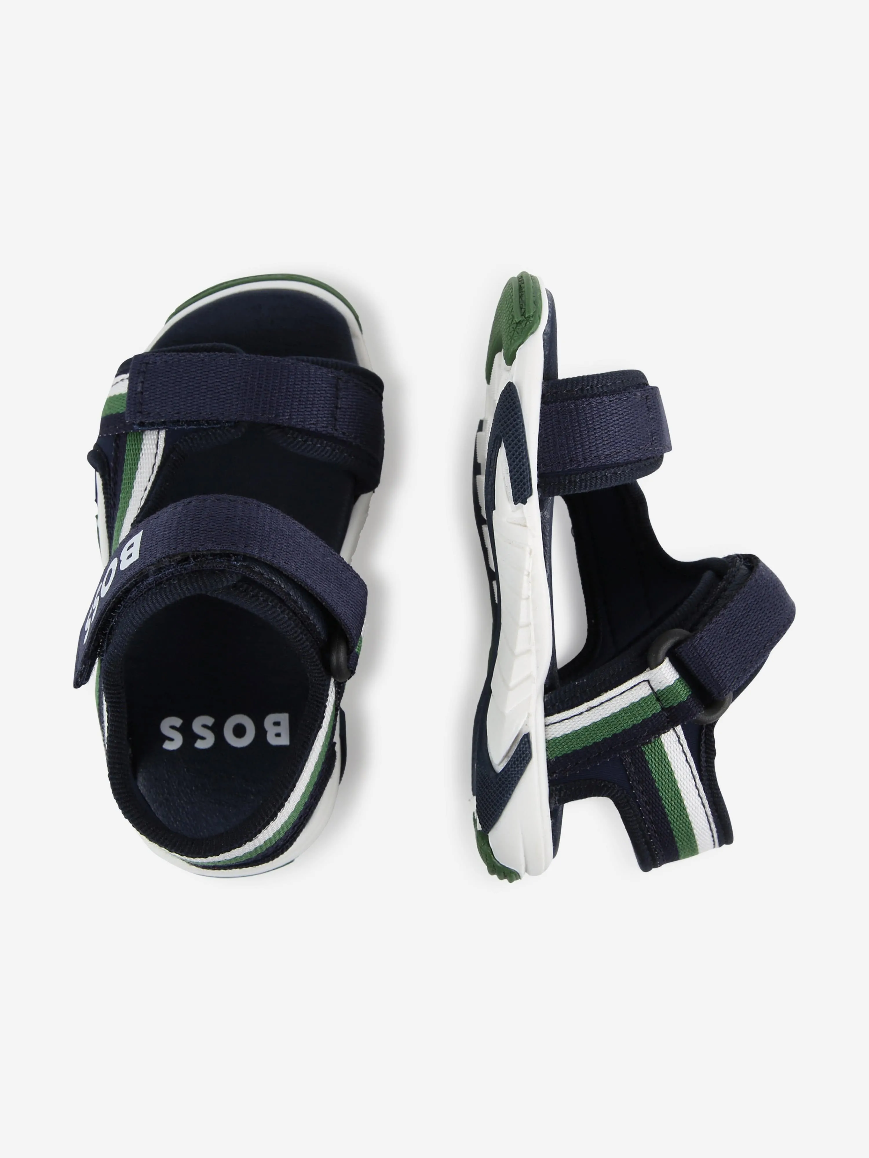 BOSS Baby Boys Strappy Logo Sandals in Navy