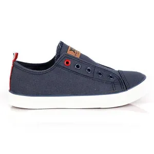 BOYS NAVY LACE-LESS SNEAKERS