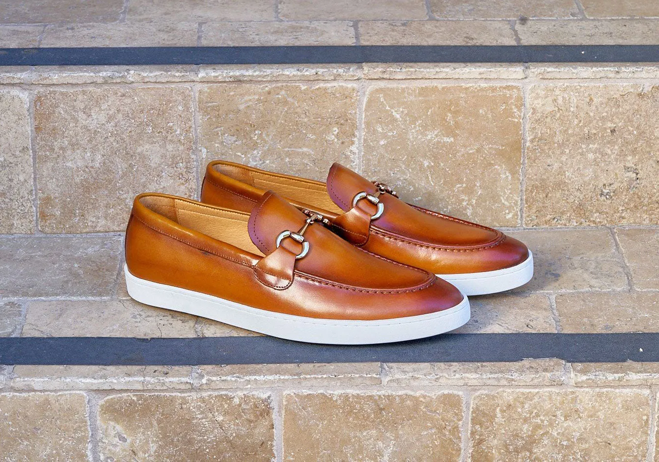 Calfskin Slip-On Horsebit Loafer Cognac