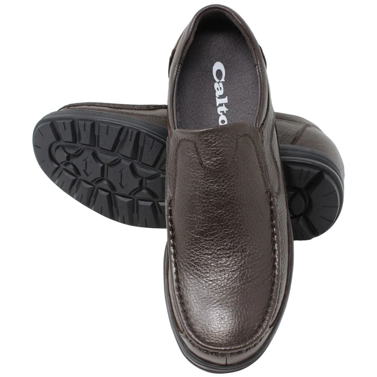 CALTO Lightweight Brown Slip-On Loafer Dress Shoes - G1823