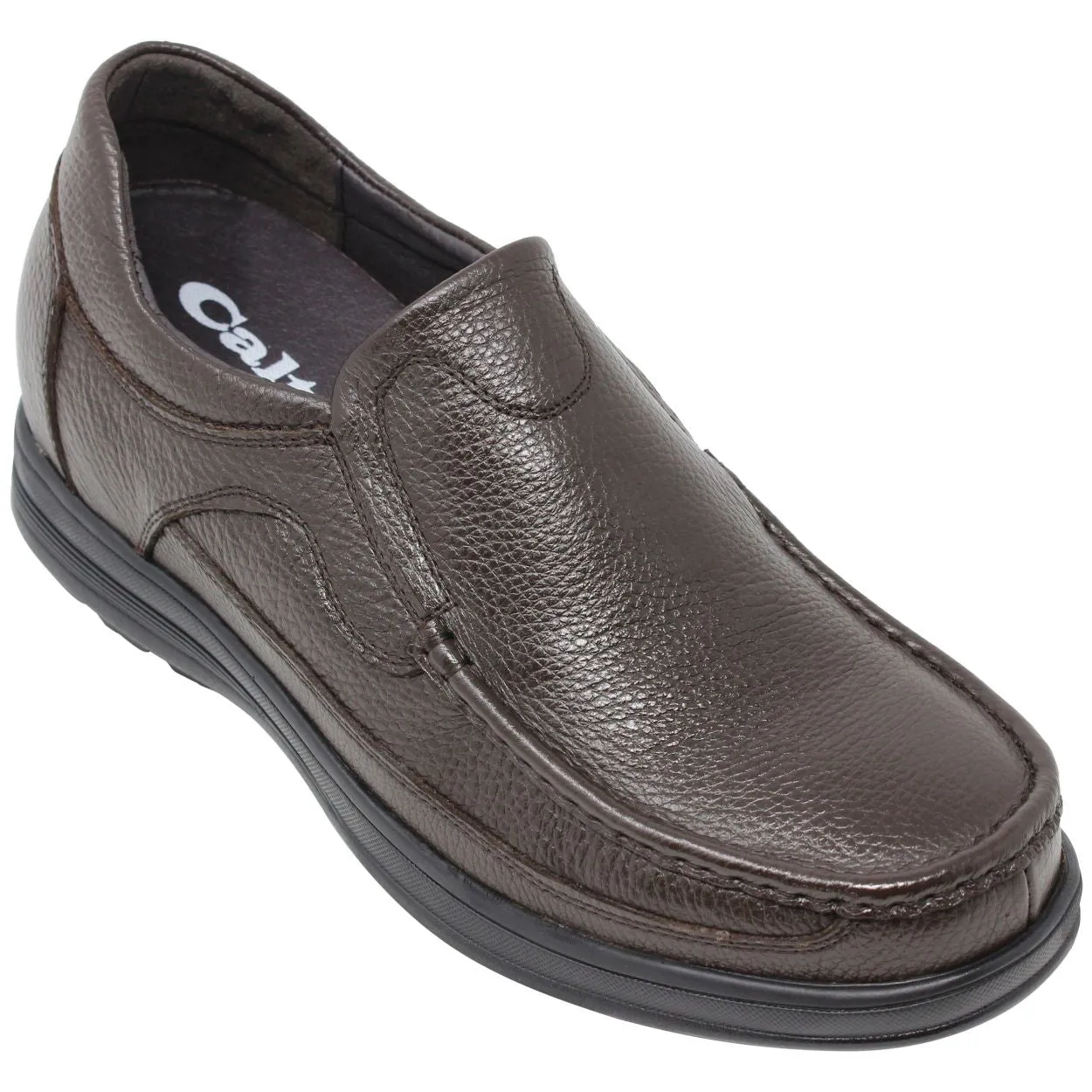 CALTO Lightweight Brown Slip-On Loafer Dress Shoes - G1823