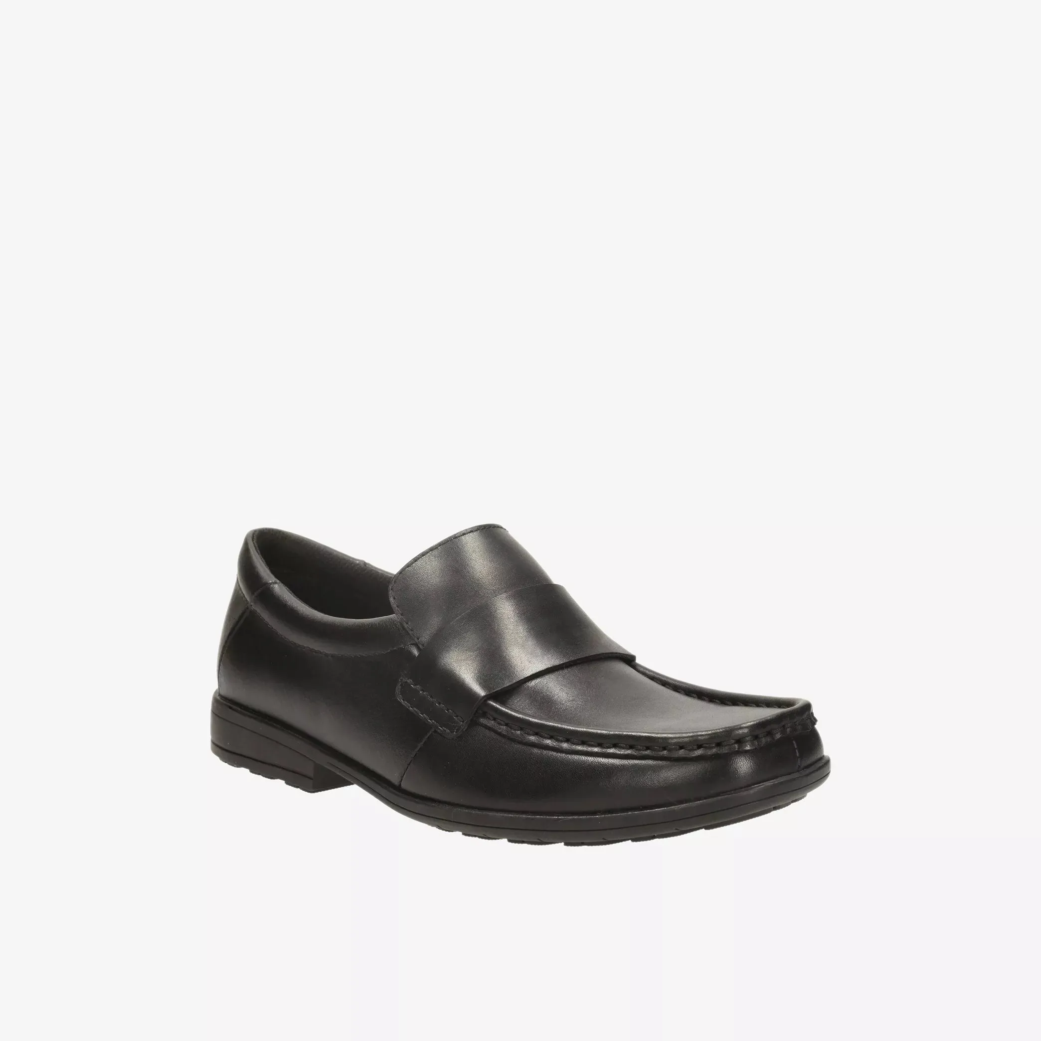 Clarks Corris Step Black Leather Senior School Boys Shoes