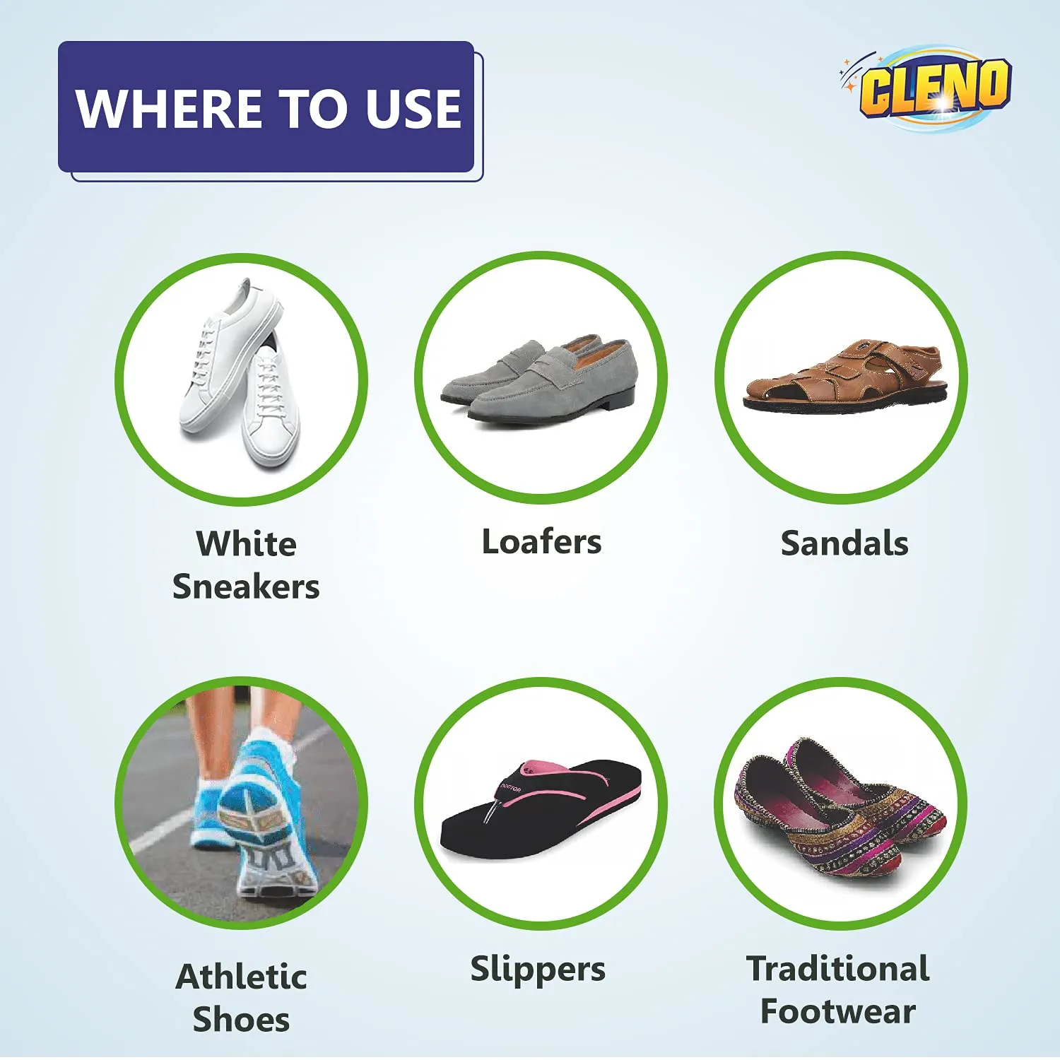 Cleno Shoe Cleaner Wet Wipes For Shoes/Loafers/Sandals/Slippers/Traditional Footwear/Athletic Shoes/Sneakers/White Shoes/Golf-Tennis Shoes/Scrub Off Dirt/Mud - 50 Wipes (Ready to Use) (Pack of 4)