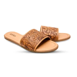 Coppu Western Hand-Tooled Sandals