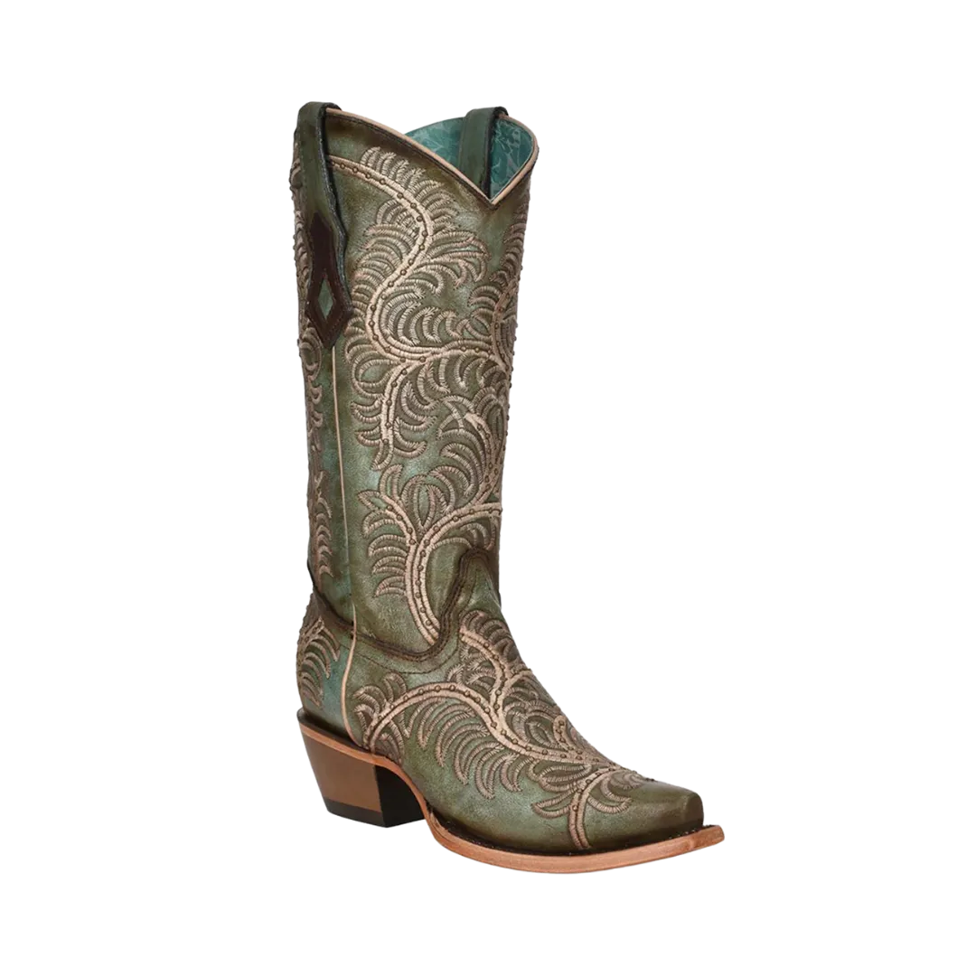 Corral Ld Distressed Turquoise Embroidery & Studs Boot