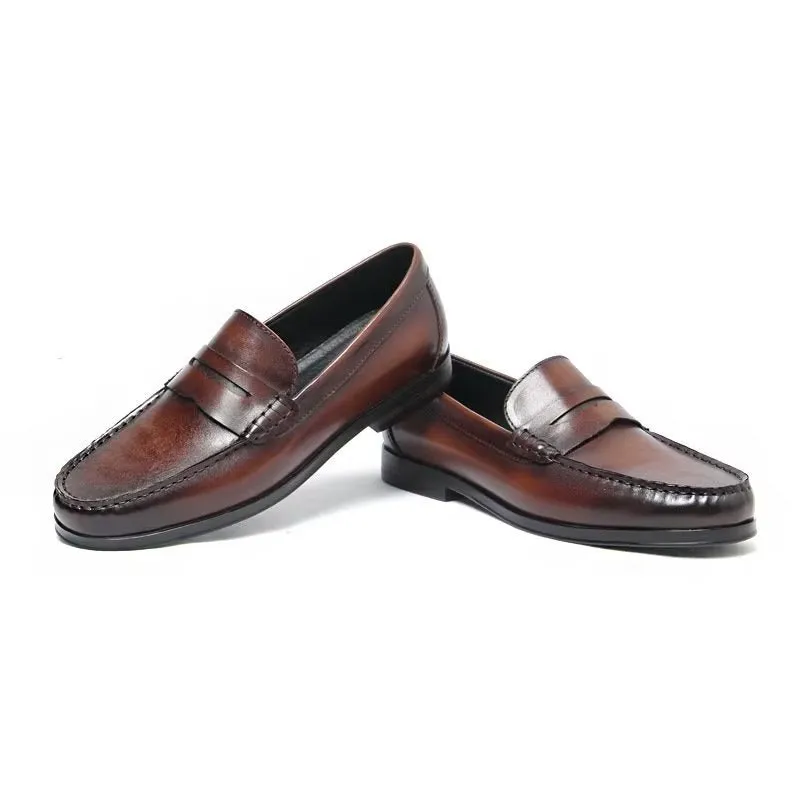 CrocExo Genuine Leather Crocodile Pattern Slip-On Loafers