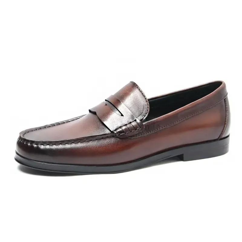 CrocExo Genuine Leather Crocodile Pattern Slip-On Loafers