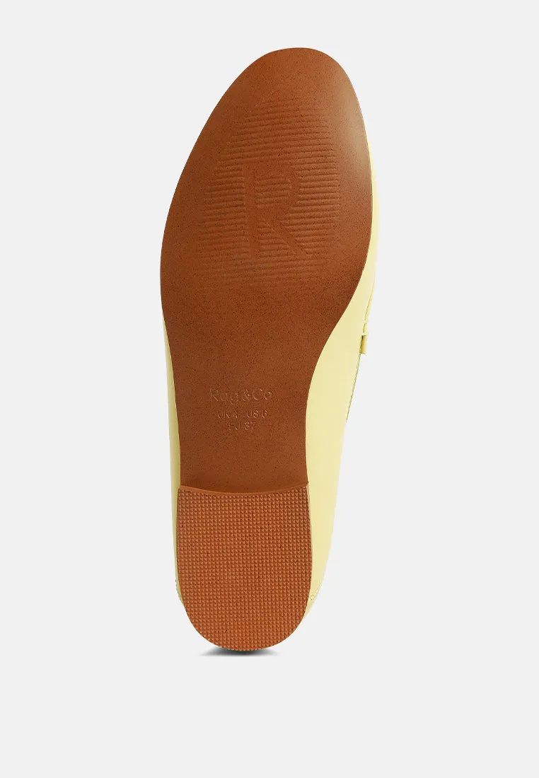 DARETH Horsebit Flat Heel Loafers in Yellow