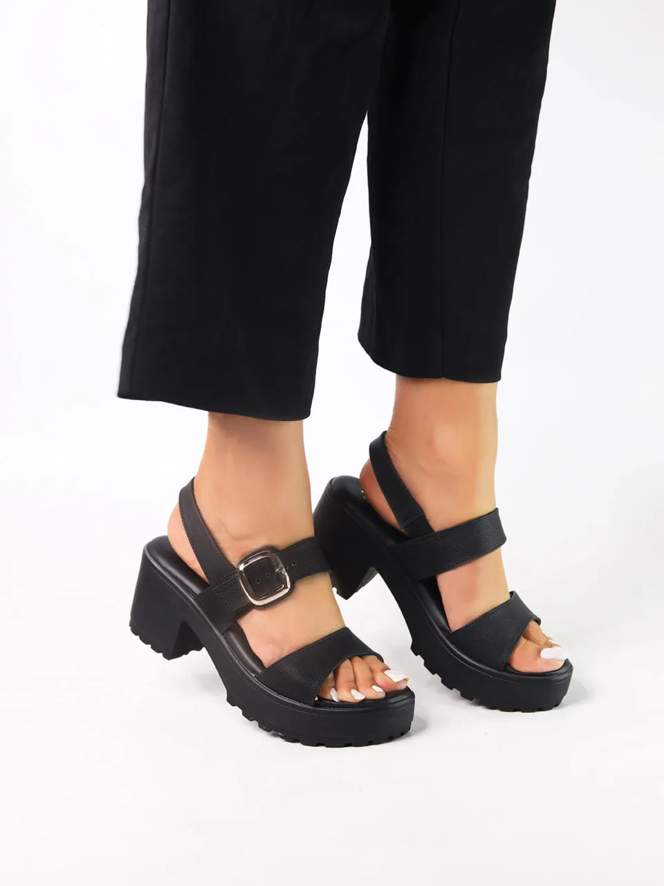 Darya Black Platform Heels