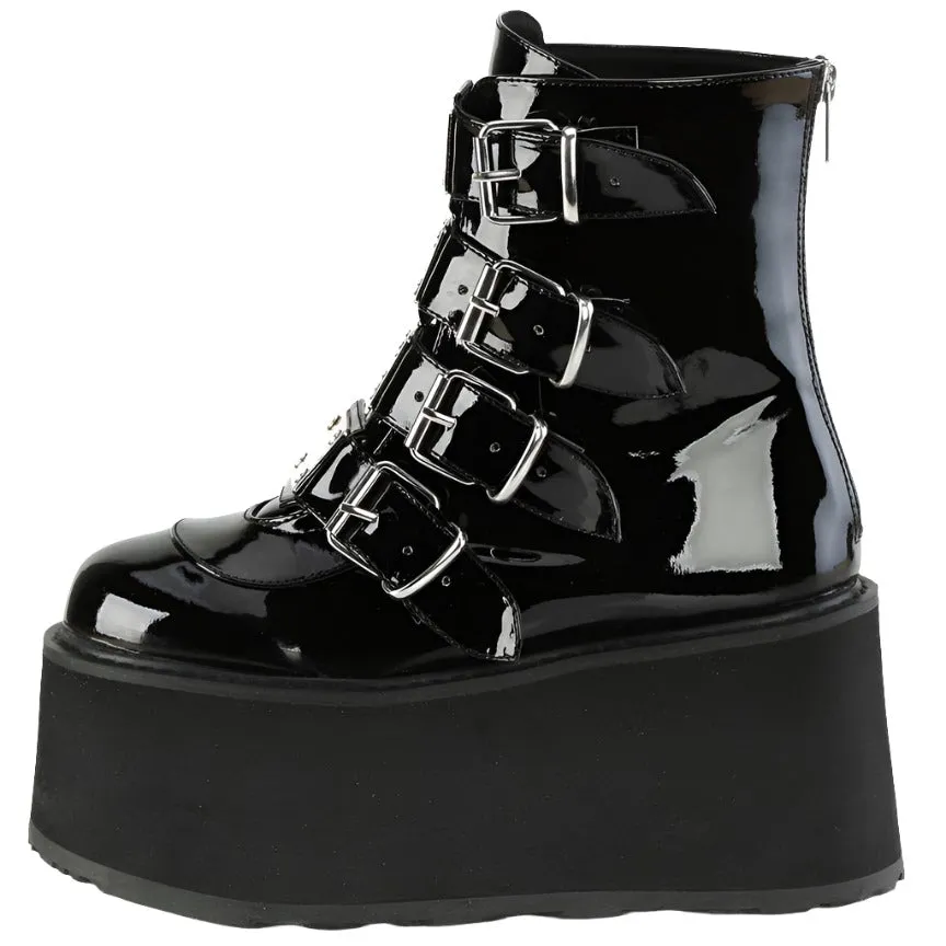 DemoniaCult Damned 105 Black Patent Boots