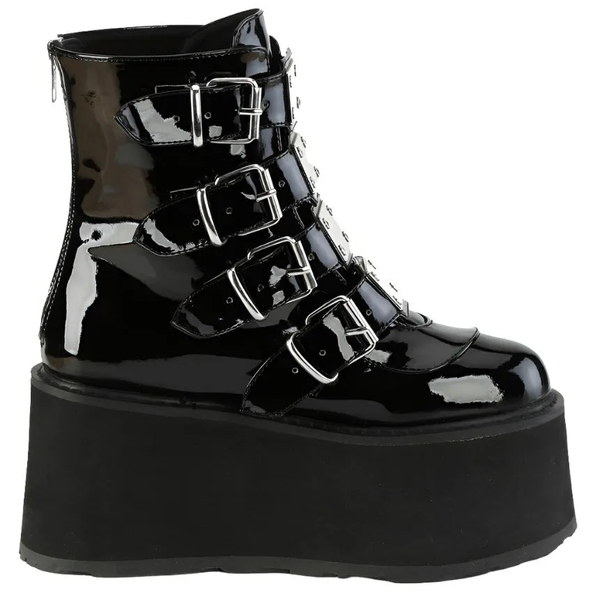 DemoniaCult Damned 105 Black Patent Boots