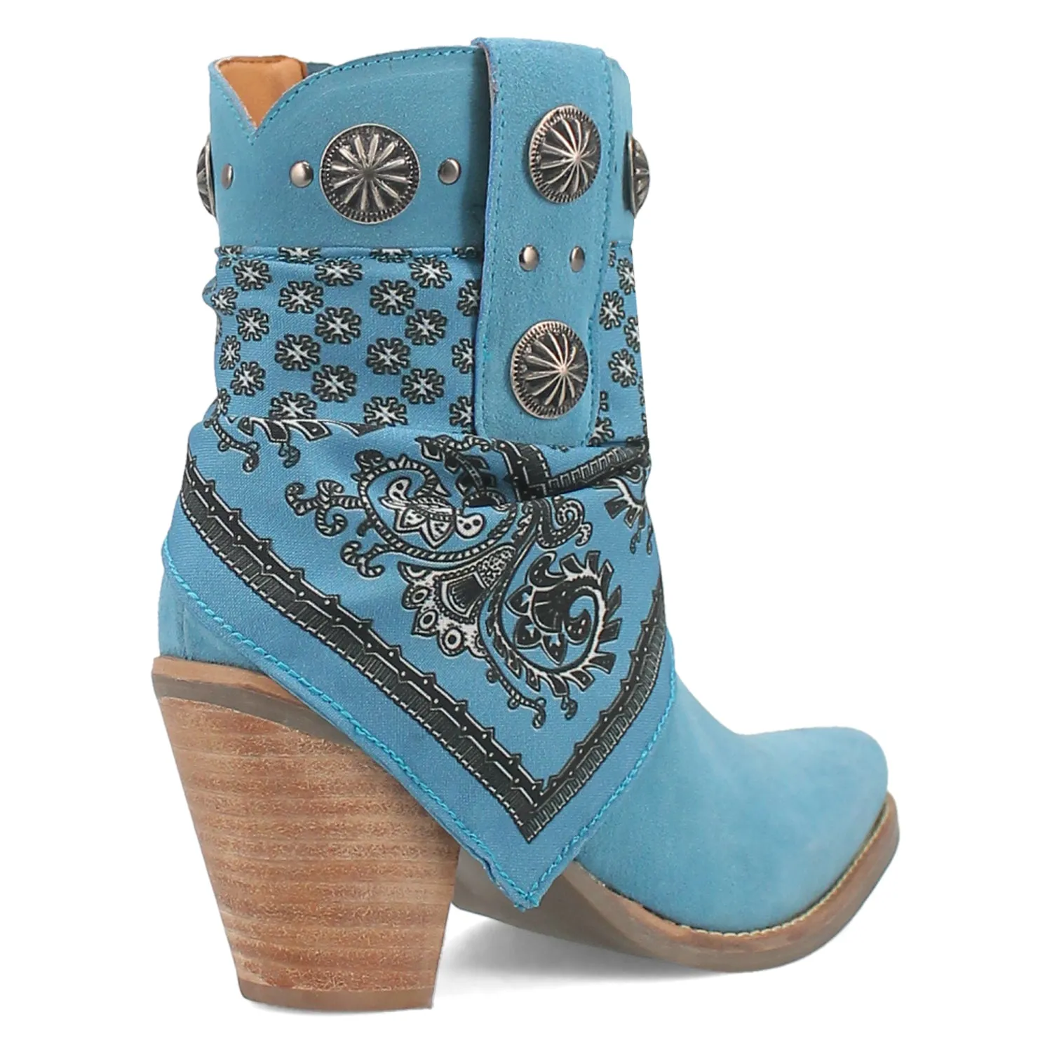 Dingo Womens Bandida Blue Suede Fashion Boots