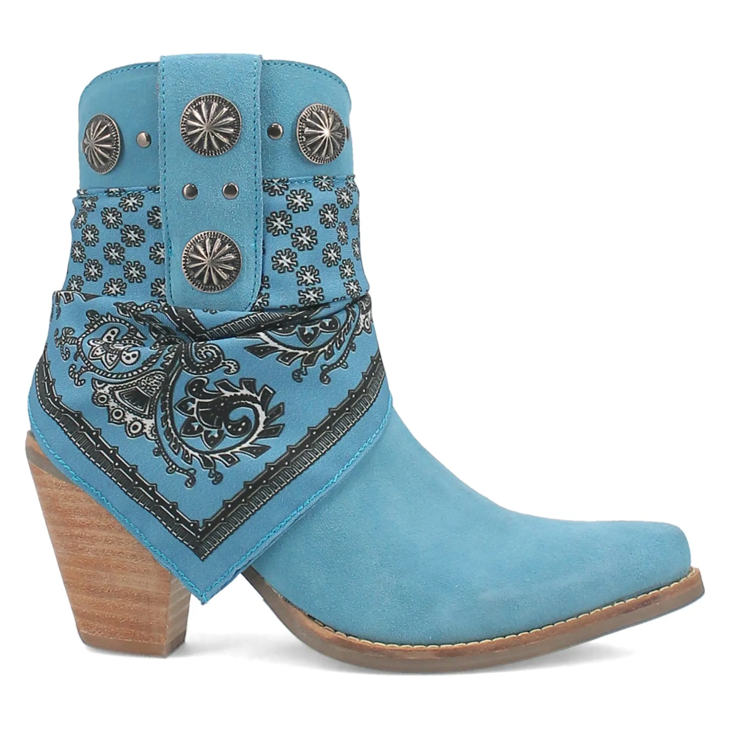 Dingo Womens Bandida Blue Suede Fashion Boots