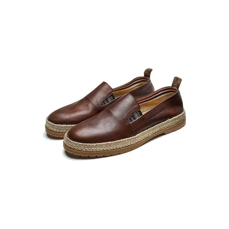 ElegantLux Cow Leather Slip-on Loafers