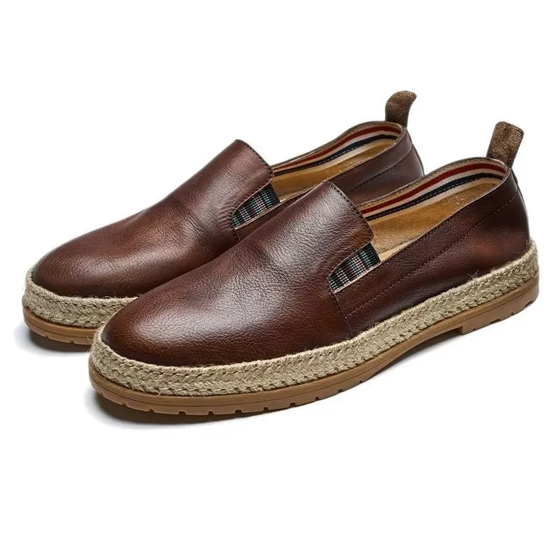 ElegantLux Cow Leather Slip-on Loafers