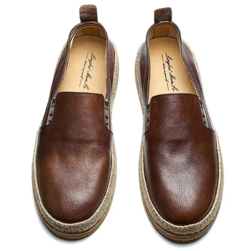 ElegantLux Cow Leather Slip-on Loafers