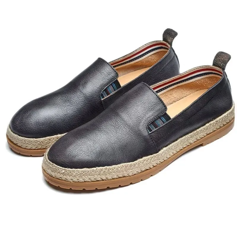 ElegantLux Cow Leather Slip-on Loafers