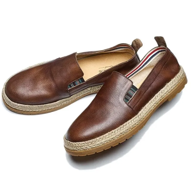 ElegantLux Cow Leather Slip-on Loafers