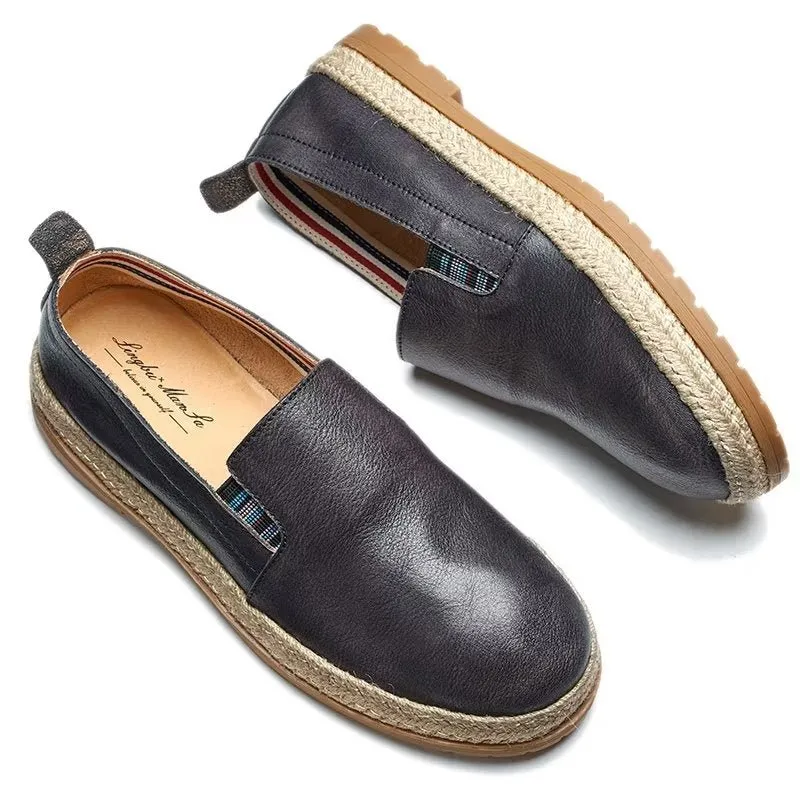 ElegantLux Cow Leather Slip-on Loafers