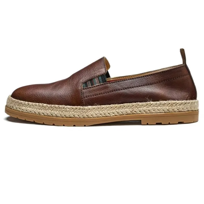 ElegantLux Cow Leather Slip-on Loafers