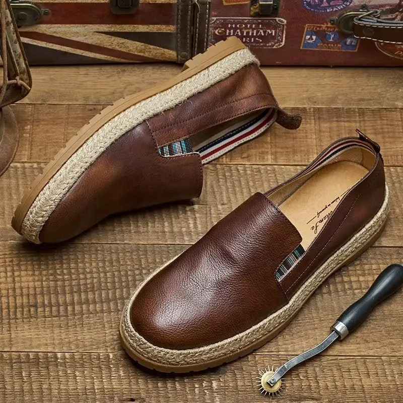 ElegantLux Cow Leather Slip-on Loafers