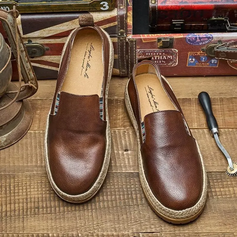 ElegantLux Cow Leather Slip-on Loafers