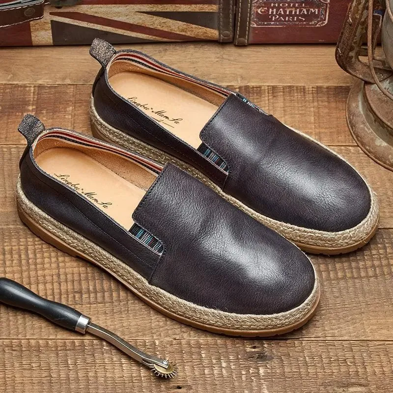 ElegantLux Cow Leather Slip-on Loafers