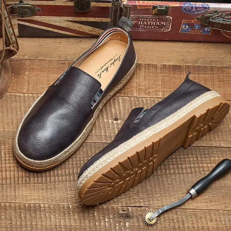 ElegantLux Cow Leather Slip-on Loafers