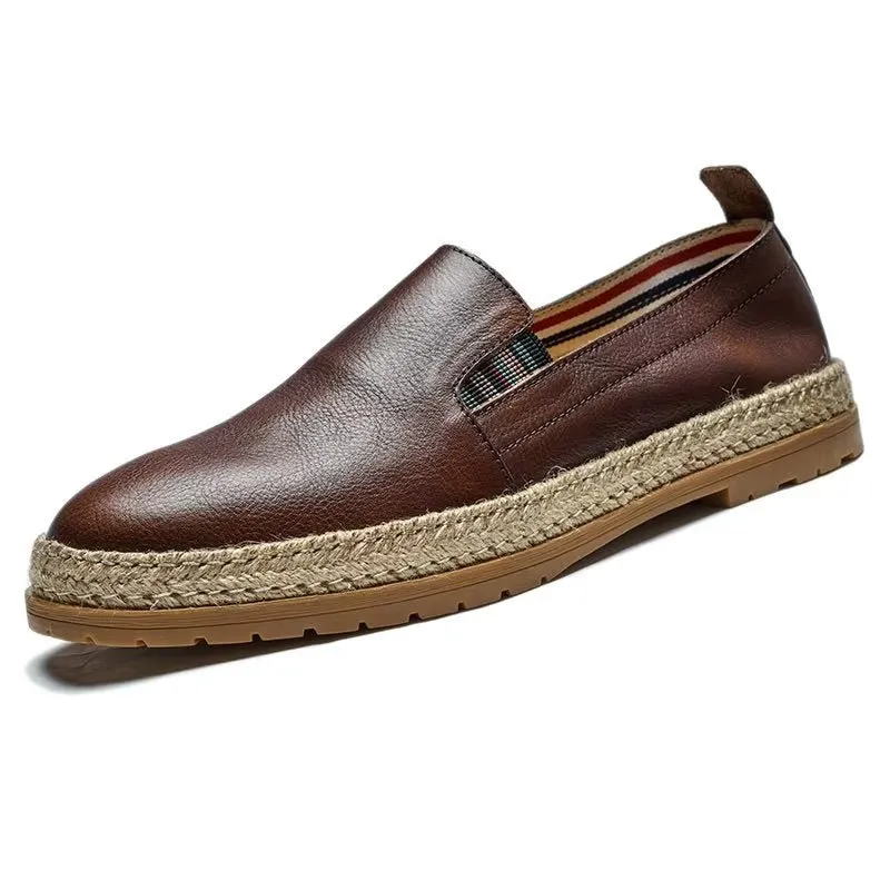 ElegantLux Cow Leather Slip-on Loafers