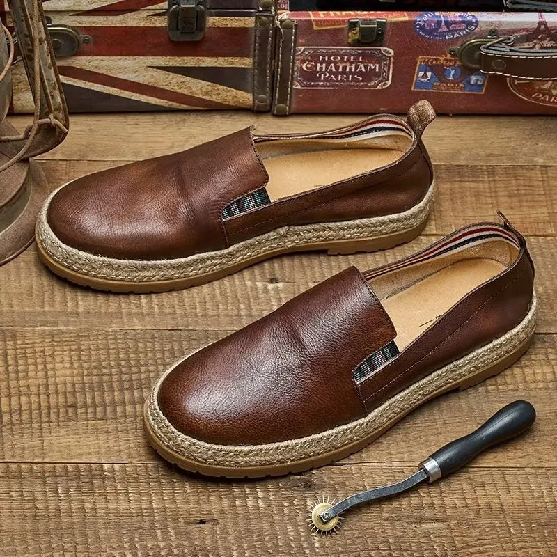 ElegantLux Cow Leather Slip-on Loafers