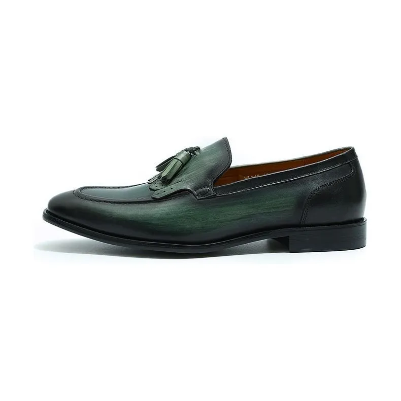 Exotic Elegance: Breathable Leather Slip-On Loafers