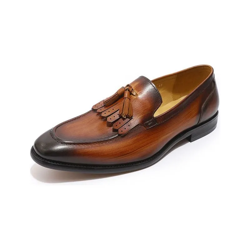 Exotic Elegance: Breathable Leather Slip-On Loafers