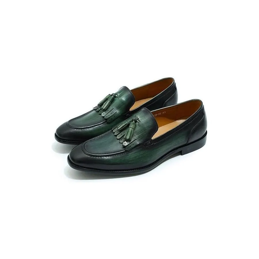 Exotic Elegance: Breathable Leather Slip-On Loafers