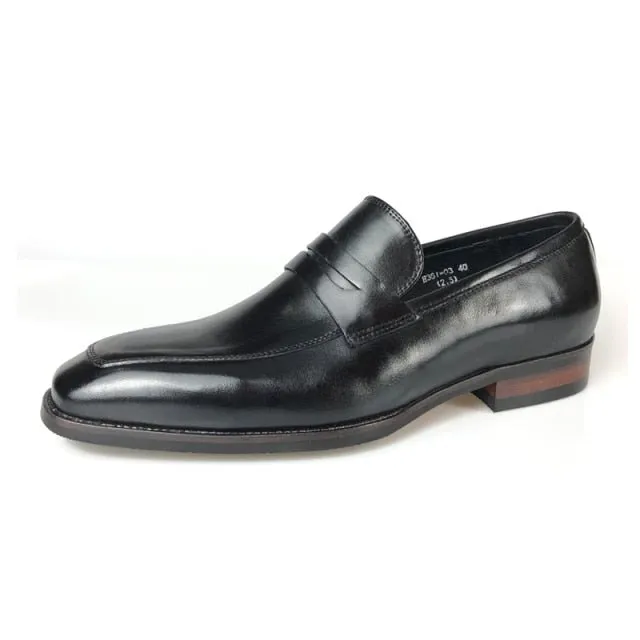 Exotic Leather Pointed Toe Business Brogue Shoes