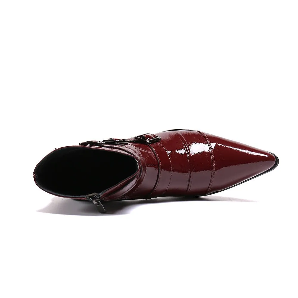 Exotic Metal Toe Western Punk Leather Loafers