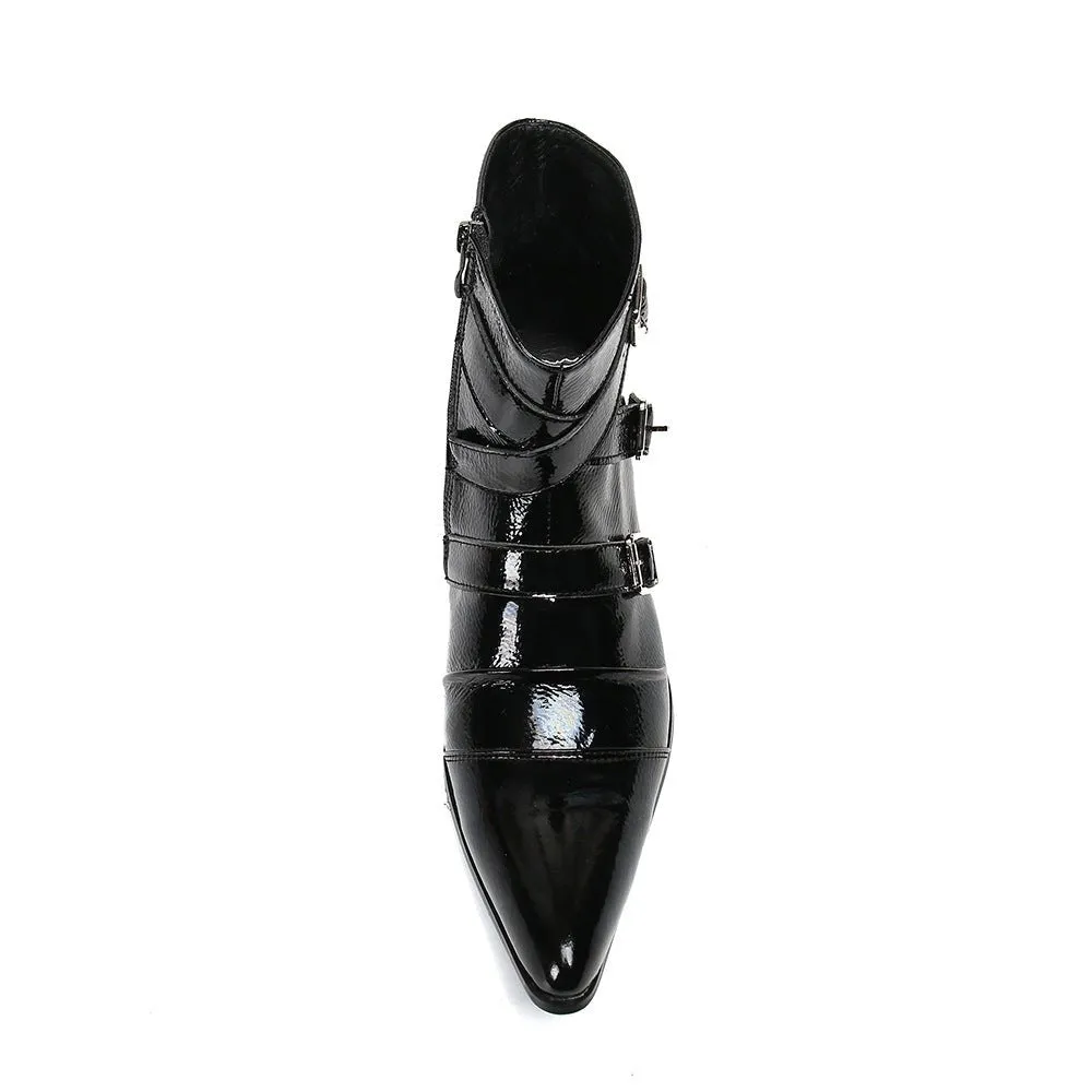 Exotic Metal Toe Western Punk Leather Loafers