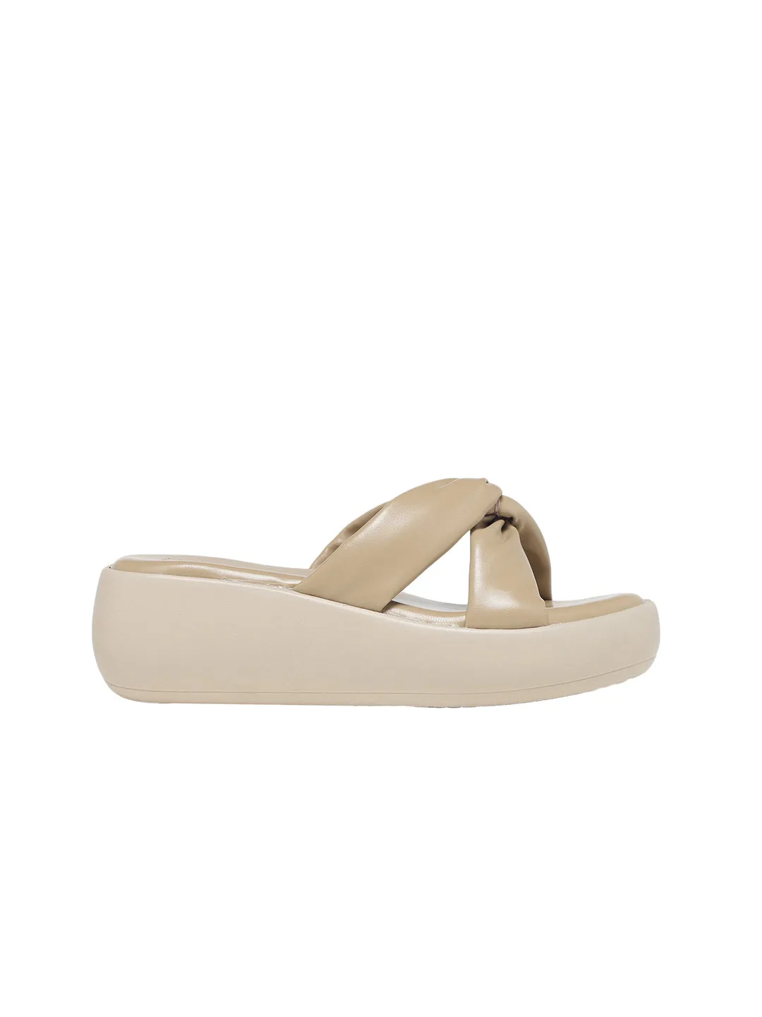 Galima Beige Flatform Heels