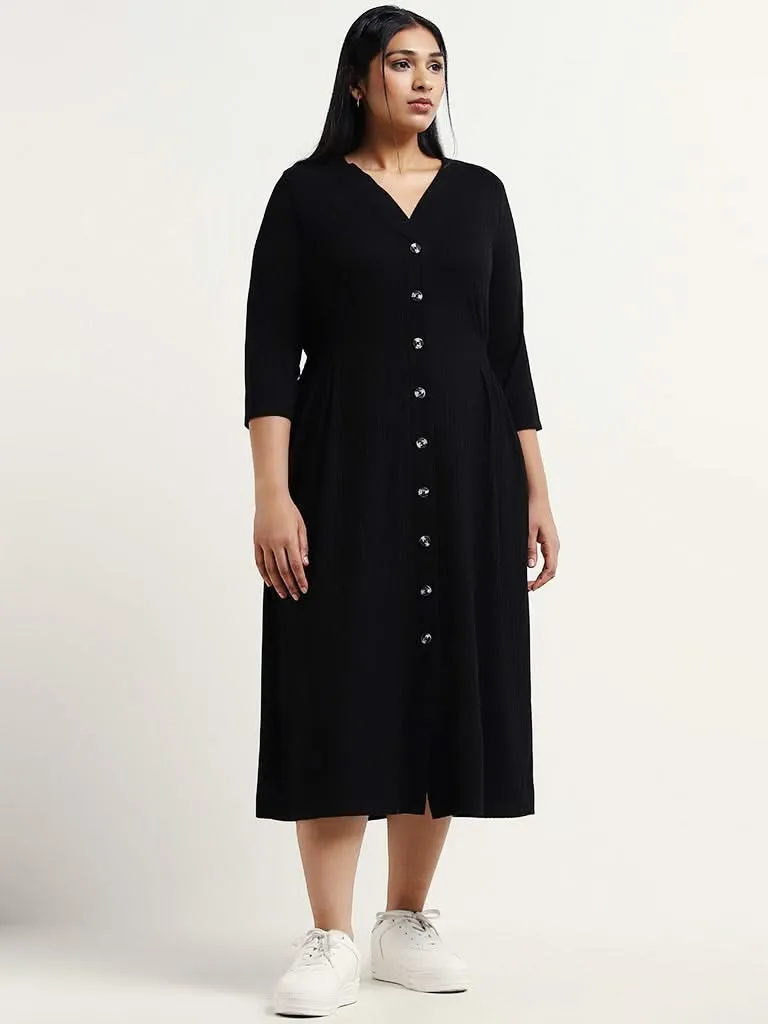 Gia Black Button Down Dress