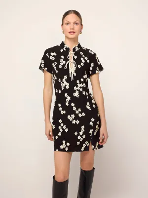 Gretchen Black Blurred Floral Print Mini Dress