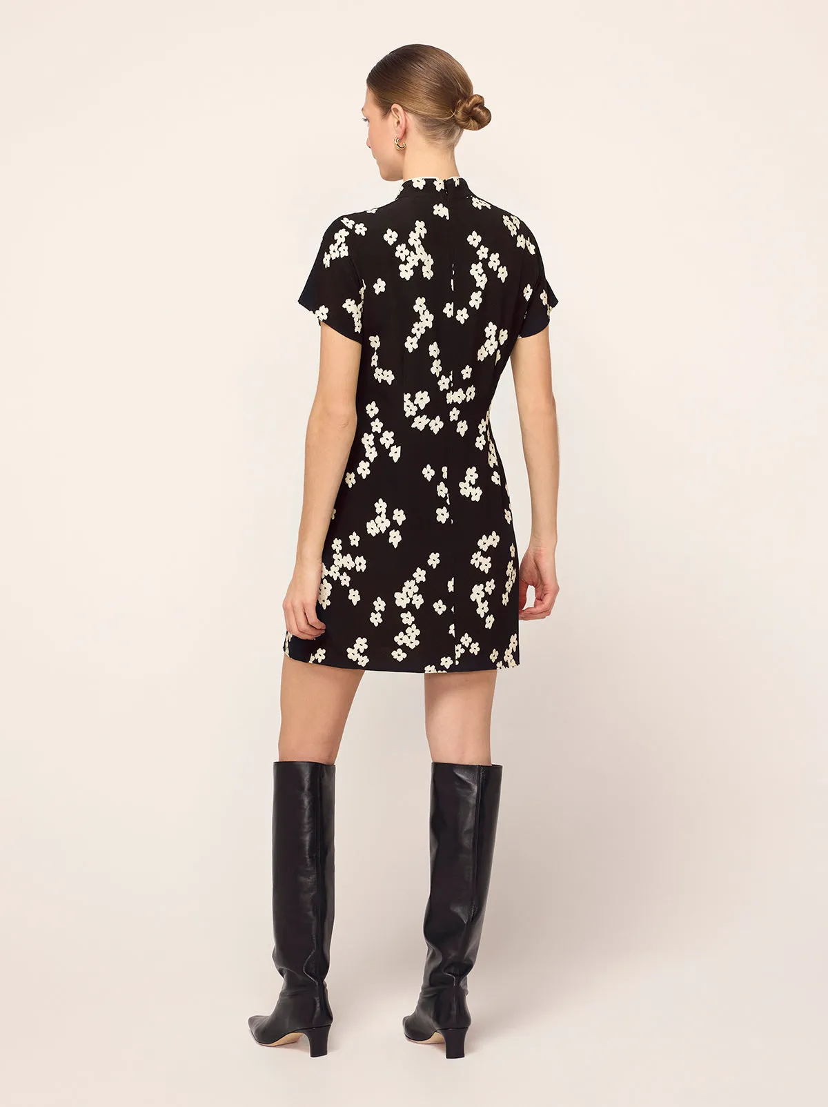 Gretchen Black Blurred Floral Print Mini Dress