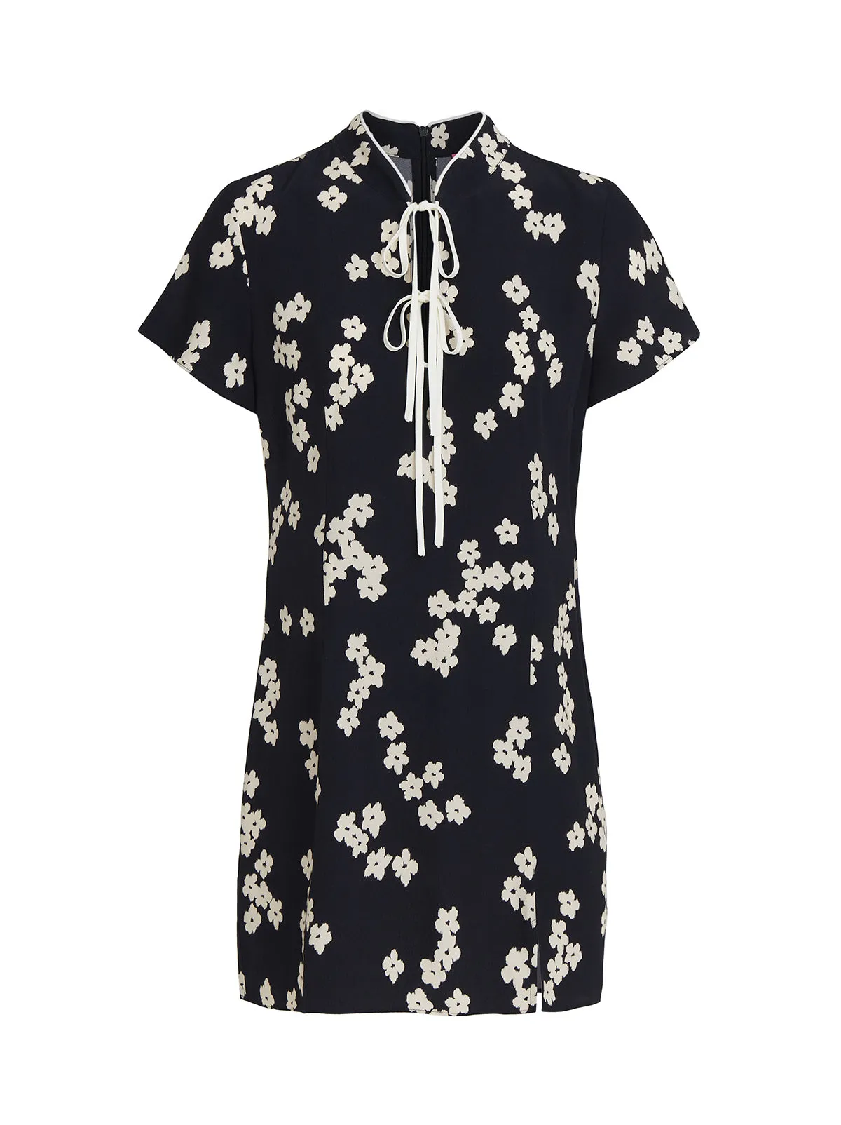 Gretchen Black Blurred Floral Print Mini Dress