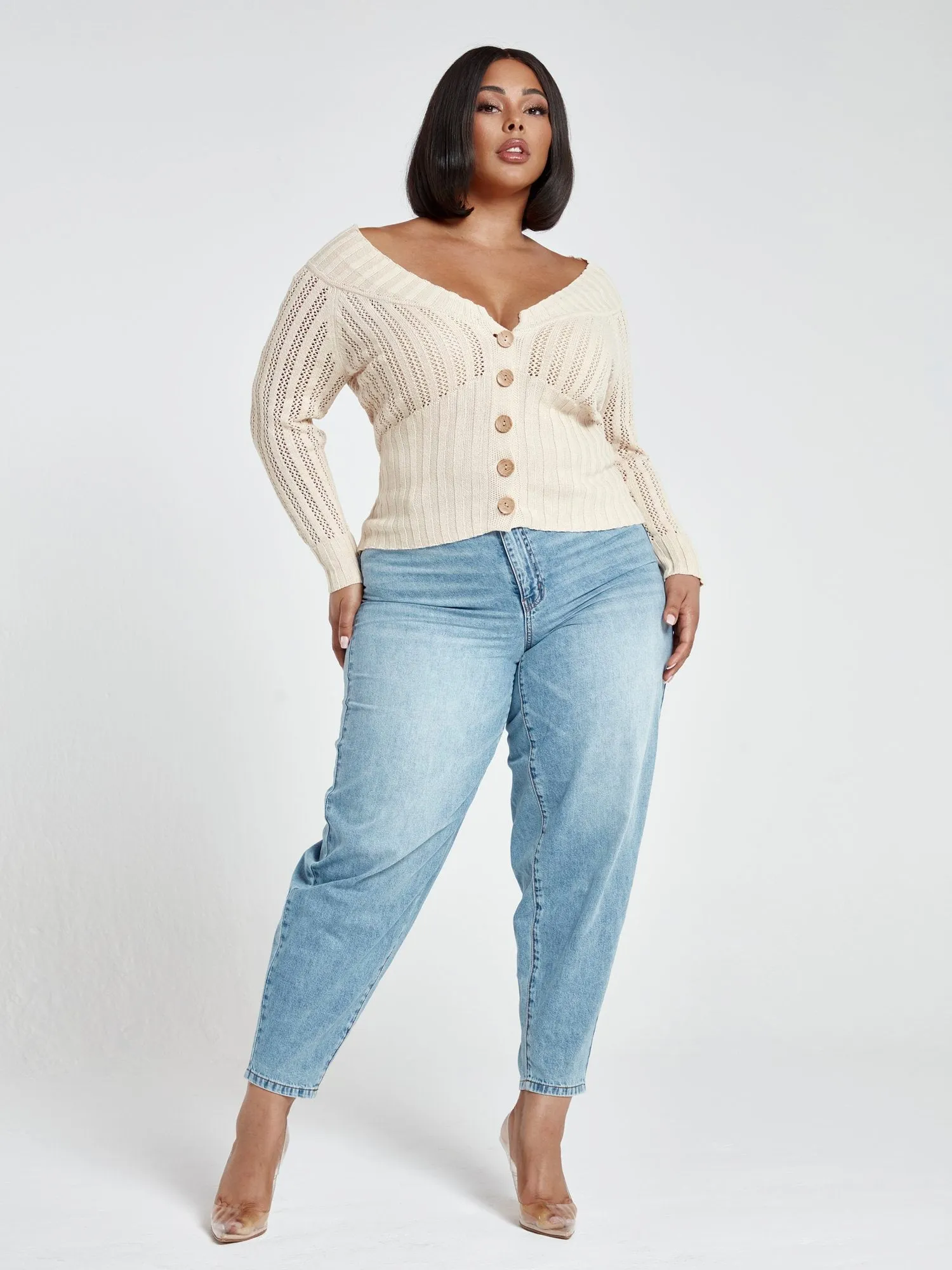 Harley Off The Shoulder Crochet Cardigan