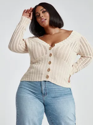 Harley Off The Shoulder Crochet Cardigan