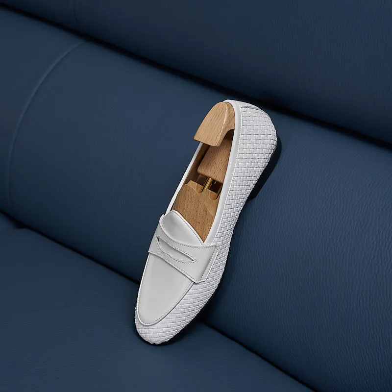 HazelLux Leather Slip-On Loafers