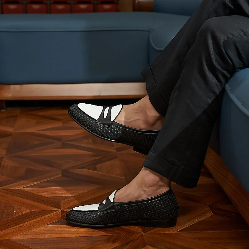 HazelLux Leather Slip-On Loafers