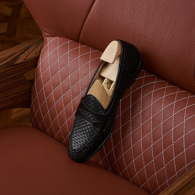 HazelLux Leather Slip-On Loafers